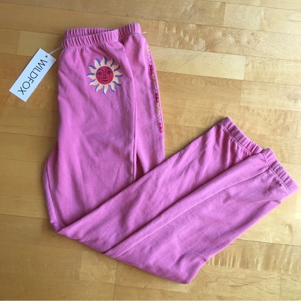 Wildfox “Del Sol Knox Pant” Sunshine Joggers, Bubblegum Pink, Yellow, Size XS - Picture 3 of 17